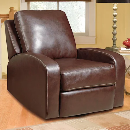 Bonded Leather Swivel Glider Recliner